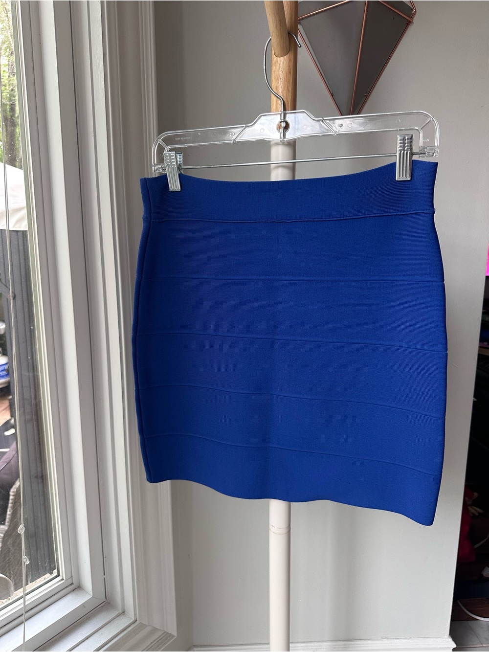 BCBGMAXAZRIA BCBG Vintage Y2K Blue Bandage Bodycon Mini Skirt Size Medium